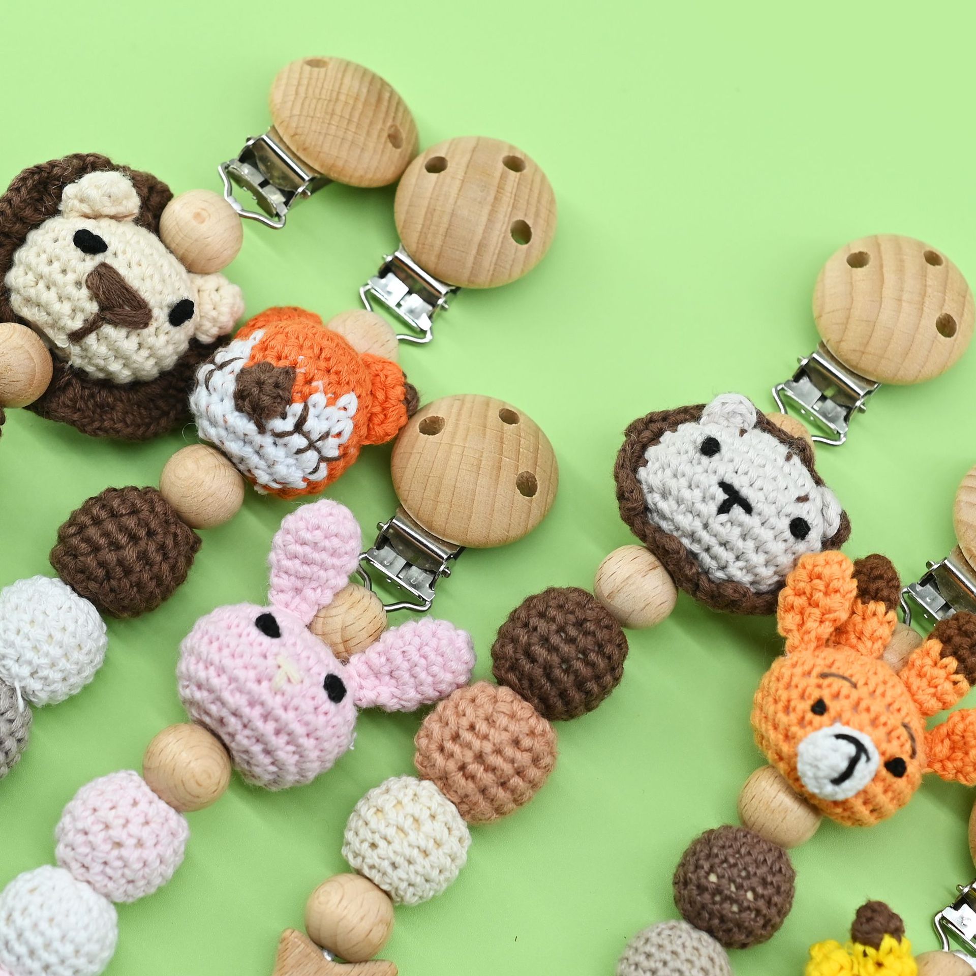 Cadena anti-caída de ganchillo Cadena de mordedor para bebés Palo molar para bebés Juguete Cuerda anti-pérdida Pegamento para morderse Cadena de chupete para bebés