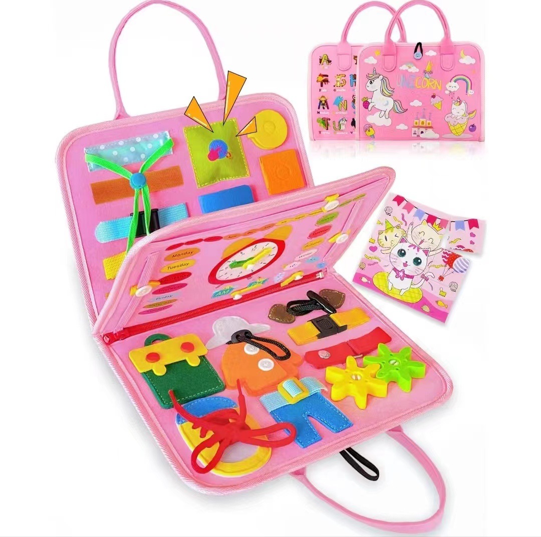 Transfronterizo para la educación temprana de los niños Junta ocupada Juguetes para bebés paquetes para proporcionar PCC CE Junta de aprendizaje de fieltro