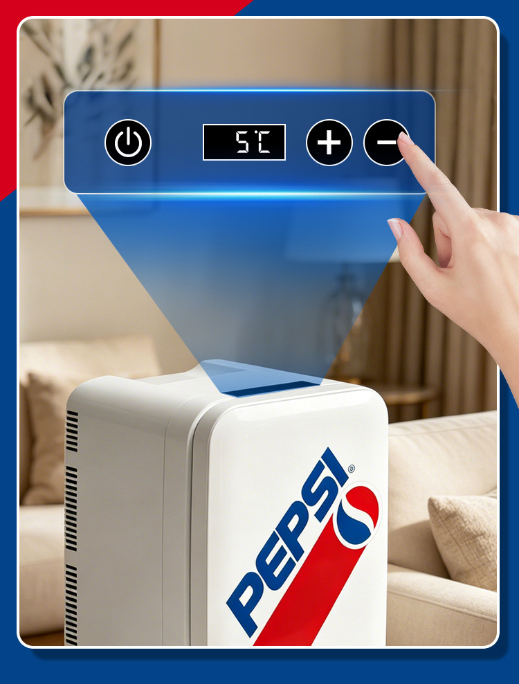 Pepsi Car Refrigerator, Beauty Refrigerator, Mini Refrigerator, Small Refrigerator for Car and Home Use, Dormitory, Cross-Border Gift