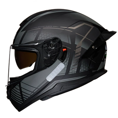 Motosiklet kaskı (dəbilqə) — motorcycle helmet double lens - black-queen-bee-transparent-m