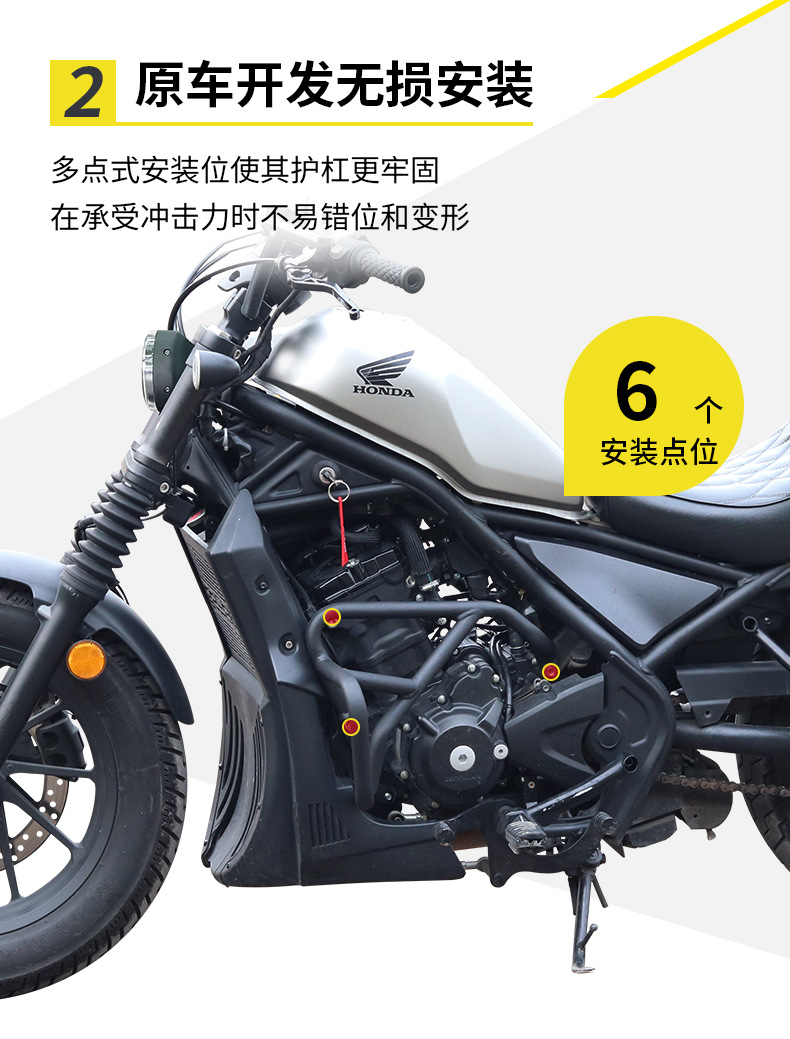 Suitable for Honda Cm300 Guard Bar Cl300 Bumper Folding Backrest Rear Rack Accessories Quick-Release Side Bag Modification