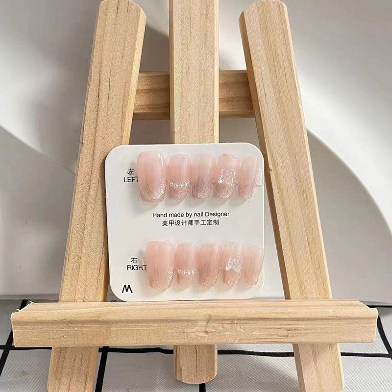 Kaiman simple rubor desgaste manual ojo de gato francés puro uñas falsas al por mayor desgaste desmontable pieza de uñas