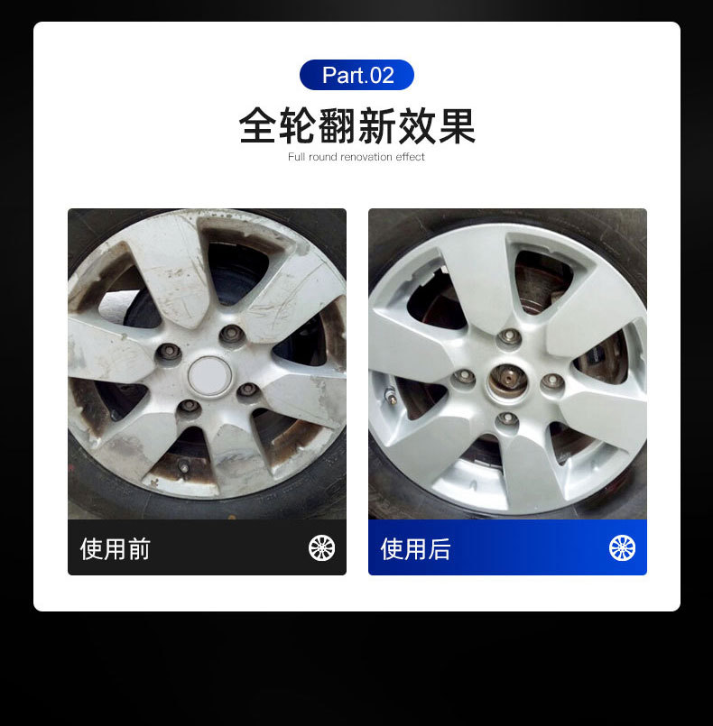Automobile wheel hub painting wheel hub renovation repair self-painting aluminum alloy steel ring silver polishing color change paint