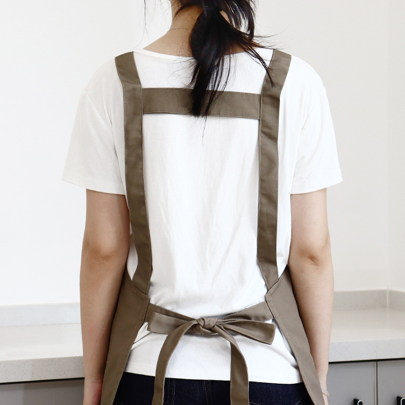 Transfronterizos Amazon publicidad delantal de lona logo personalizado cocina ropa de trabajo de cocina casa delantal impermeable al por mayor