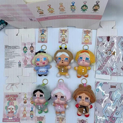 PopマートバブルマットCRYBABY涙工场シリーズエナメルフェイスぬいぐるみブラインドボックス泣き人形ストラップ周辺