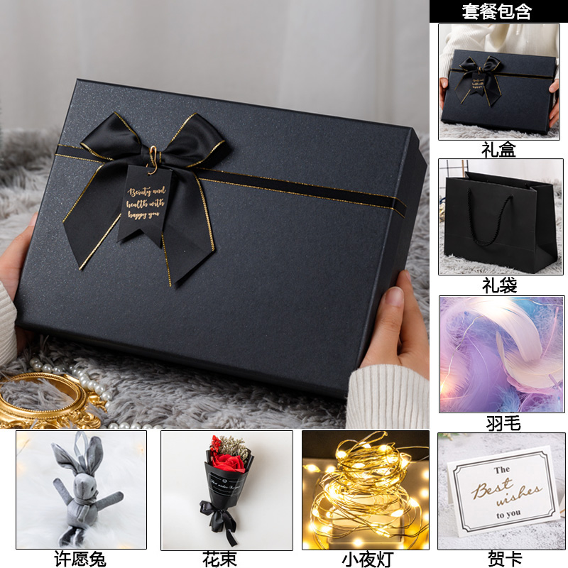 Caja de regalo de cumpleaños, caja de embalaje, caja de regalo de lápiz labial personalizada, caja de regalo grande, caja vacía para el novio