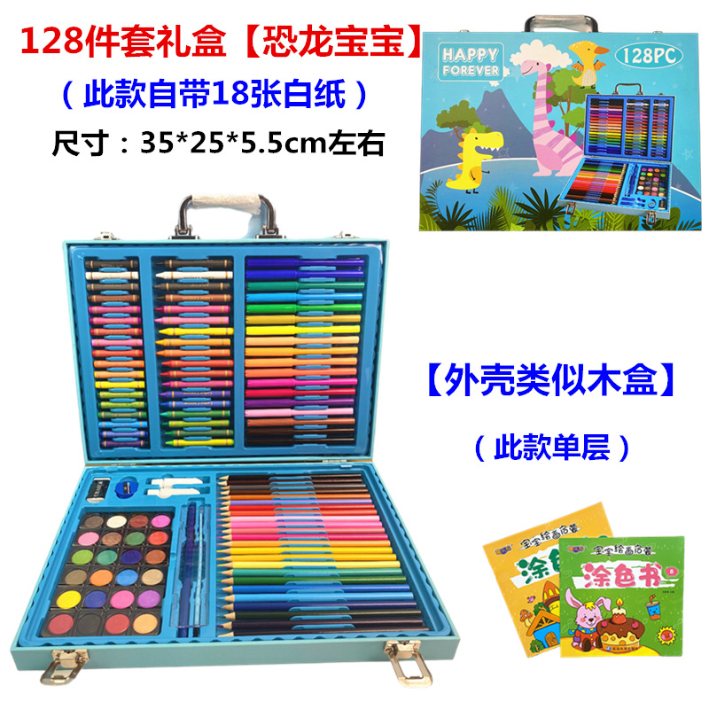 Juego de 208 piezas de pinceles de pintura para niños, juego de bolígrafos de acuarela con caballete, suministros de arte para estudiantes, herramientas de pintura