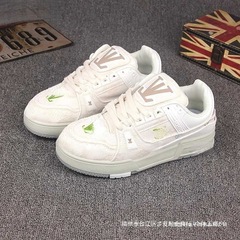 潮牌男鞋2025新款刺绣印花运动男女情侣帆布休闲时尚潮流运动板鞋