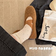 ヒロnayean「南業縦条網眼直板女中筒靴下春夏新作通気透かし彫り靴下