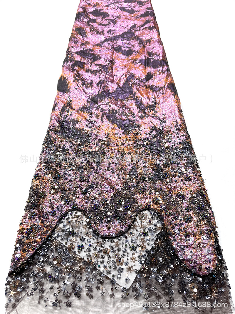 Fabrica directa de cuentas Jacquard tela de encaje Gaoding ropa de moda de cena de fiesta tela de baile