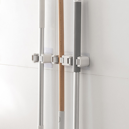 Soft glue mop hook, punch-free, wall-mounted, bathroom bathroom mop rack, traceless buckle storage rack, mop clip cross-border