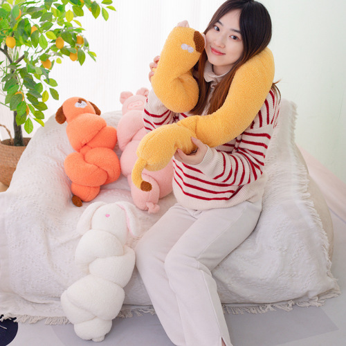 Creative Round Home Cushion Donut Plush Moon Pillow Sofa Cushion Girl Knot Cushion Wholesale
