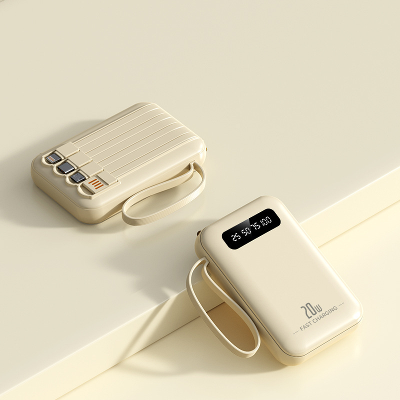 ケーブル付き充電宝20000ミリアンペア大容量充電ポータブルミニ移動電源プレゼントカスタム卸売り|undefined