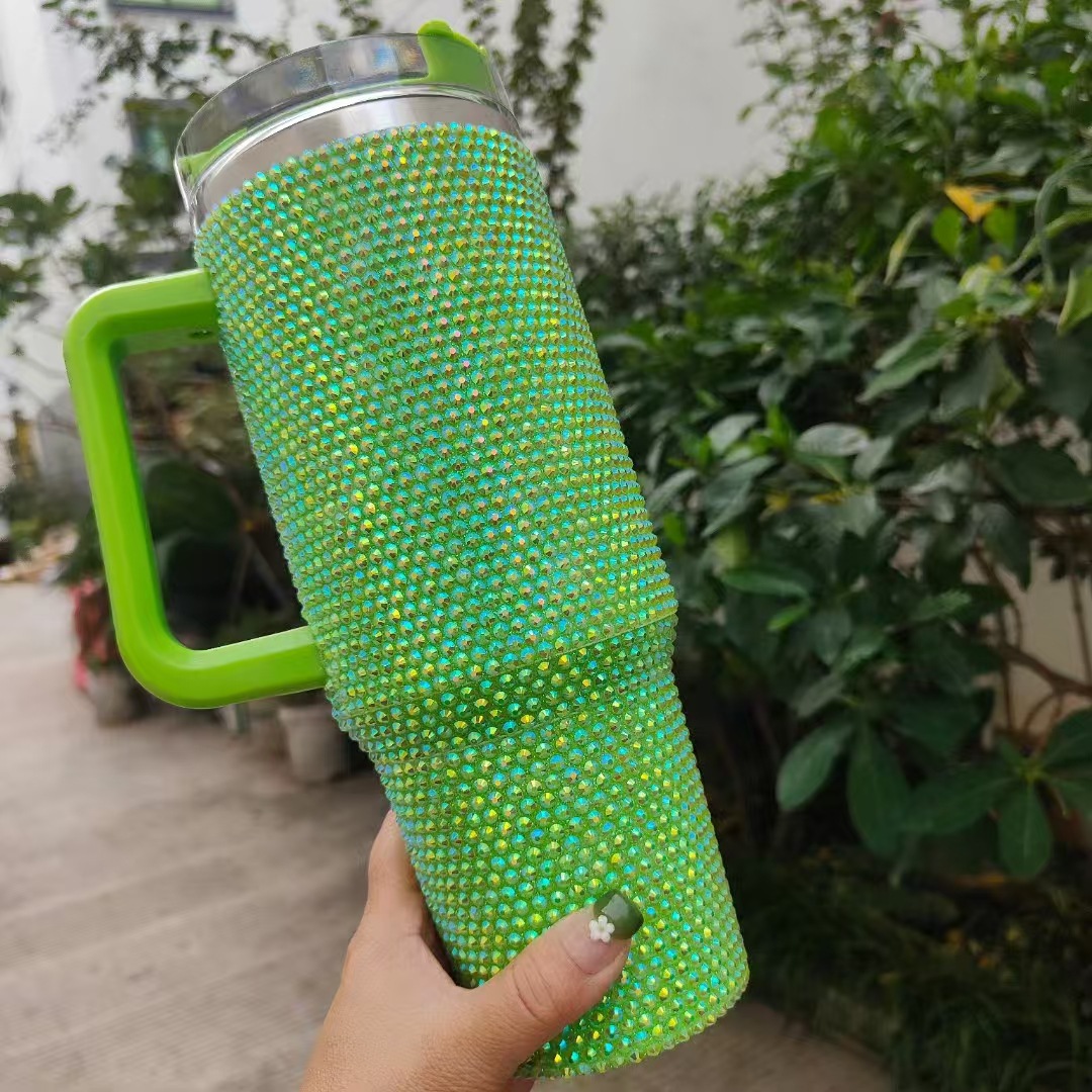 Taza de automóvil transfronteriza de 40oz con mango 304 taza de aislamiento frío taza de hielo taza de automóvil transfronteriza de gran capacidad