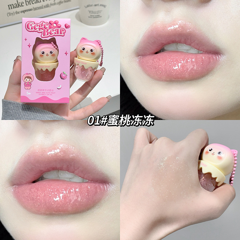 Gege Bear Sweet and Sweet Jelly Lip Oil hidratación, hidratación, desvanecimiento de las marcas labiales, otoño y invierno, lipstick