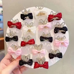 Girl's black bow head accessory children's claw clip small size hair clip cute little girl side bangs princess hair clip