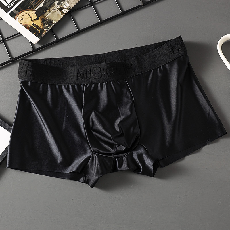 Satin Men's Ice Silk Underwear Thin Summer Sports Seamless High Luxury Breathable Men's Boxer Shorts 2025 New Style Satin Men's Ice Silk Underwear Thin Summer Sports Seamless High Luxury Breathable Men's Boxer Shorts 2025 New Style