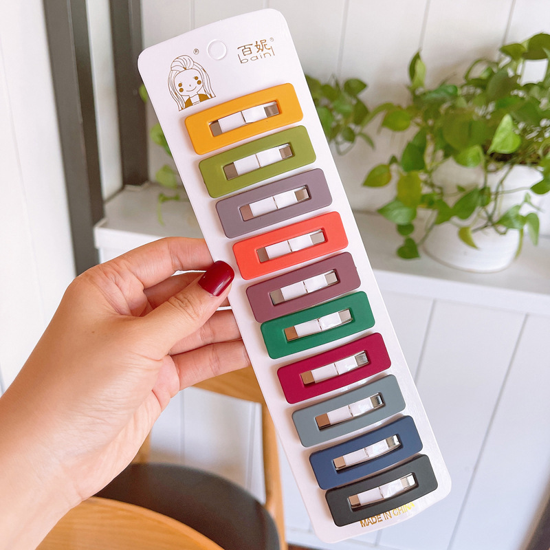 100g Weight Hair Clip Hair Accessories Type 1 Set Quantity Daily Occasion Plastic Material Geometric, Colorful Pattern Kid'S Gender Simple Style Style Kid's Simple Style Geometric Colorful Plastic Hair Clip 8