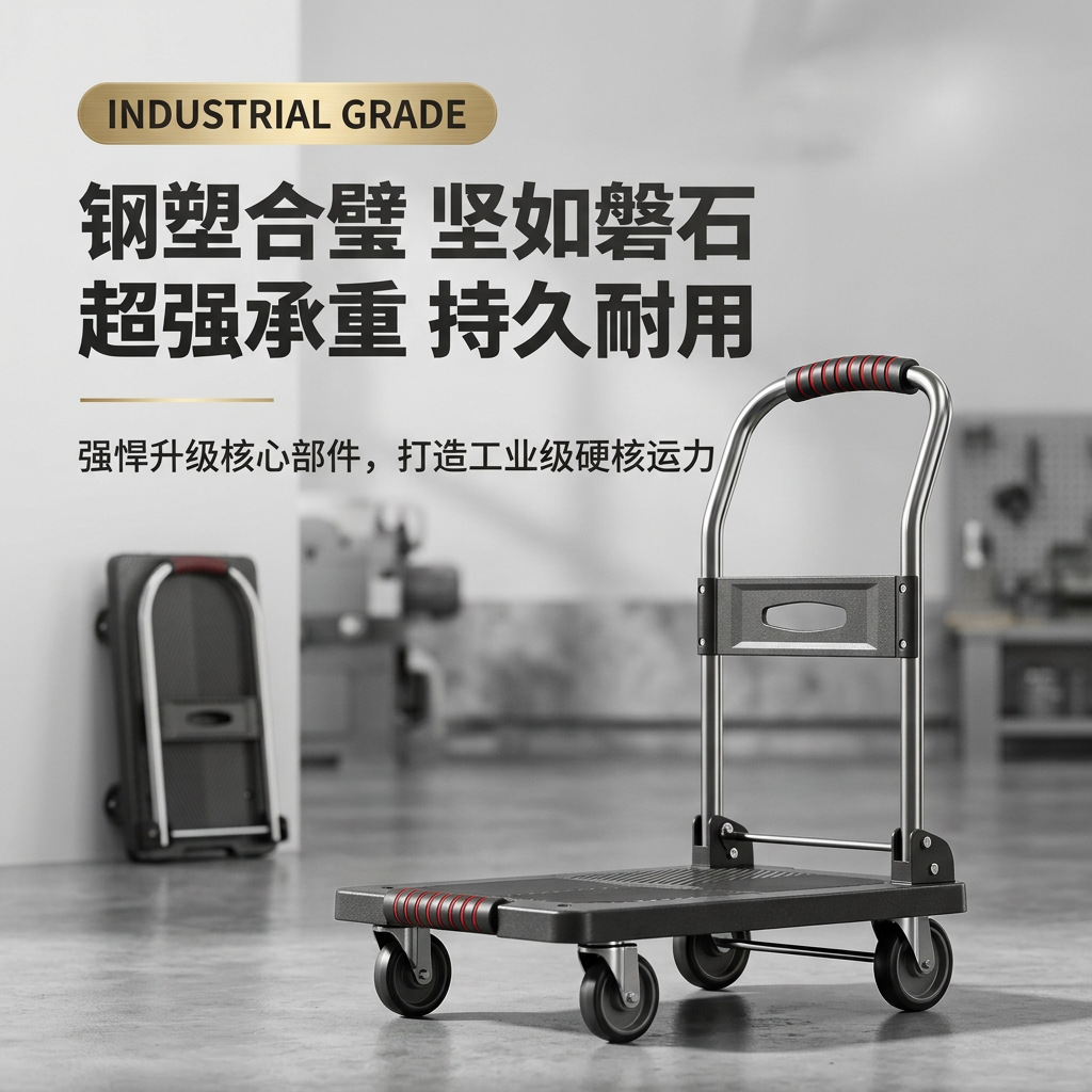 小推车拉货拖车折叠轻便携手拉车搬运平板车家用取快递手推车神器