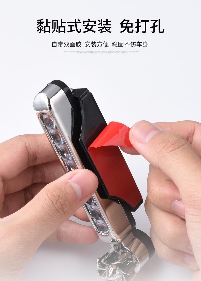 Wind-Powered Daytime Running Lights Car Grille Warning Strobe Vehicle-Mounted Wind Energy Led No-Wiring Decorative Lights