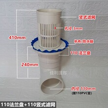 帆布养殖鱼池排水口PVC法兰盘接头鱼马桶底部排污口过滤网防逃跑