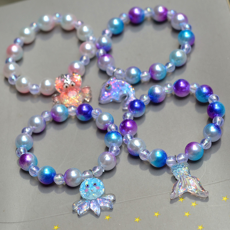 New Children's Bracelet Pearl Bracelet Ocean Style Fishtail Princess Bracelet Student Bracelet Cross-Border Wholesale