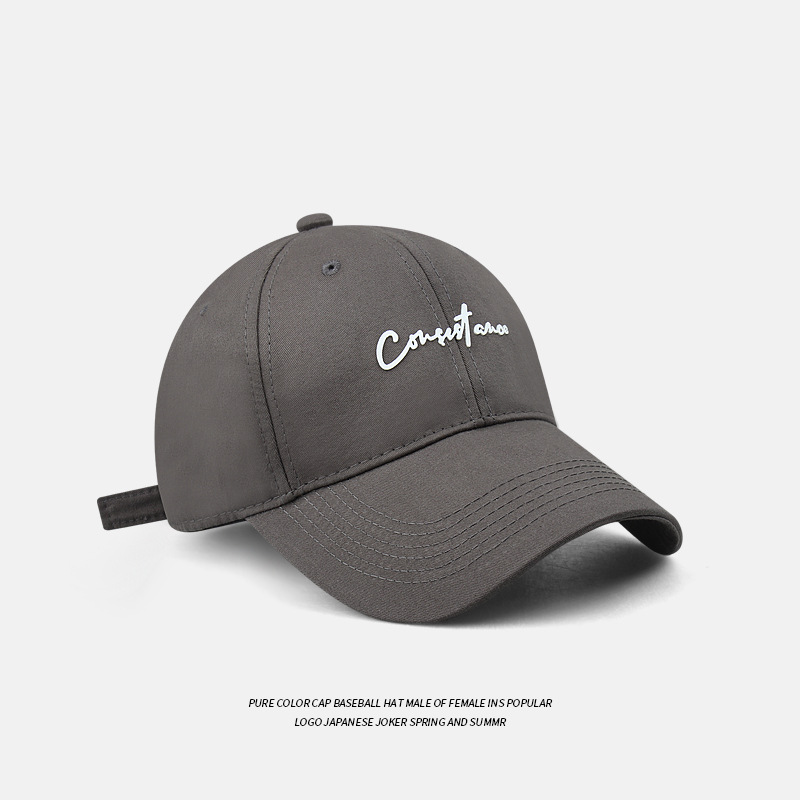 Letras de estilo coreano sombrero de béisbol de tapa suave hombres primavera y verano circunferencia de la cabeza grande versátil bordado borde curvo gorra de mujer cara de aspecto pequeño