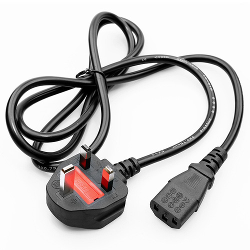 3-core 0.5 square inch British standard three-prong power cord with computer host fuse British standard power cord with British plug