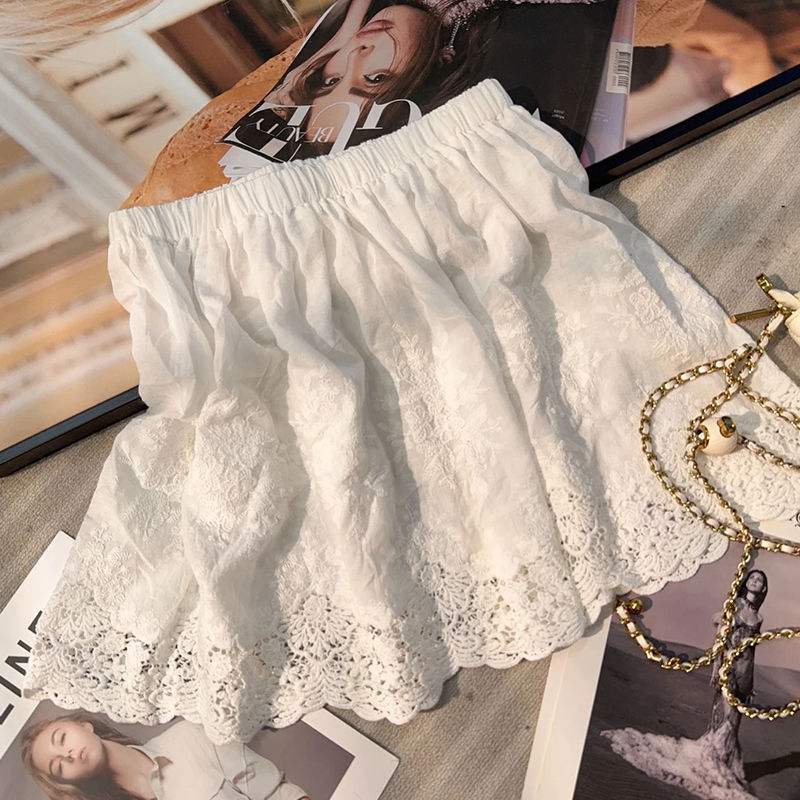 2024 Autumn/Winter Underwear Cover Panty Garter Lace Layering High-Waist Plus Size Versatile Skirt