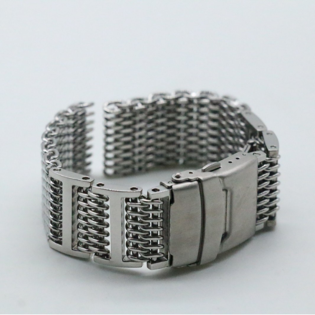 1.2线工字粒鲨鱼网带表带源头厂家304/316材料适用华为g表带不锈