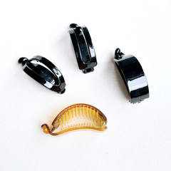 馬尾クリップ塗装亮黒横クリップヘアピン75*23mmプラスチックdiyアクセサリー一字クリップ亀甲色髪飾り