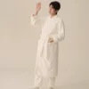 White velvet bathrobe