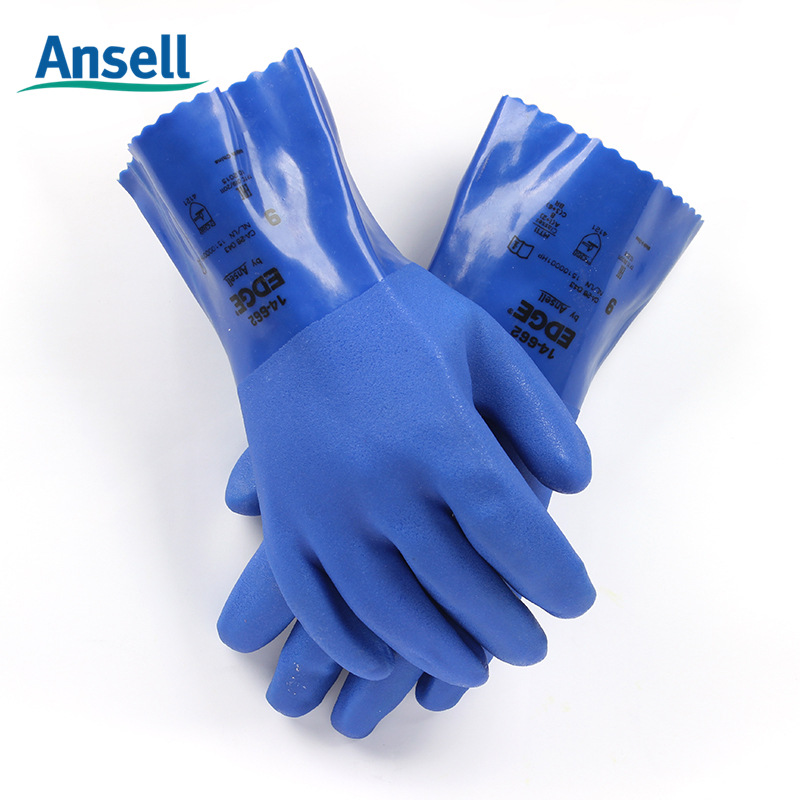 Ansell 安思尔14-662防化手套化学品防护PVC涂层260mm长