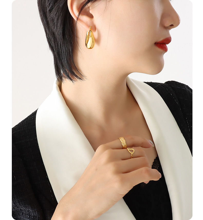 18K Gold Plated Plating Material Simple Style Geometric Plating 304 Stainless Steel 18K Gold Plated Earrings