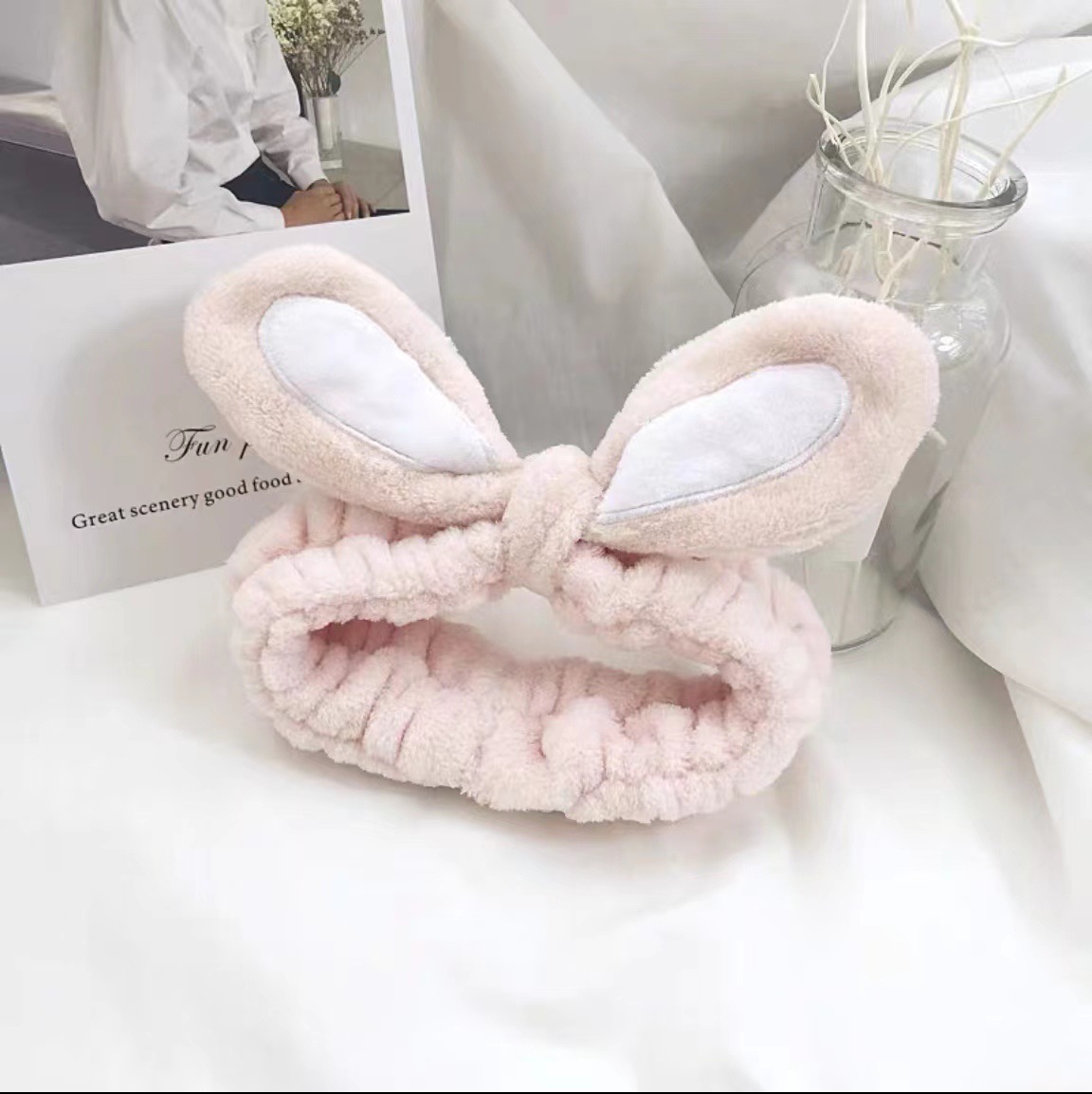 Lavado de la cara banda de pelo de moda femenina Coreana Red diadema roja estudiante dulce Linda máscara de maquillaje banda de pelo horquilla