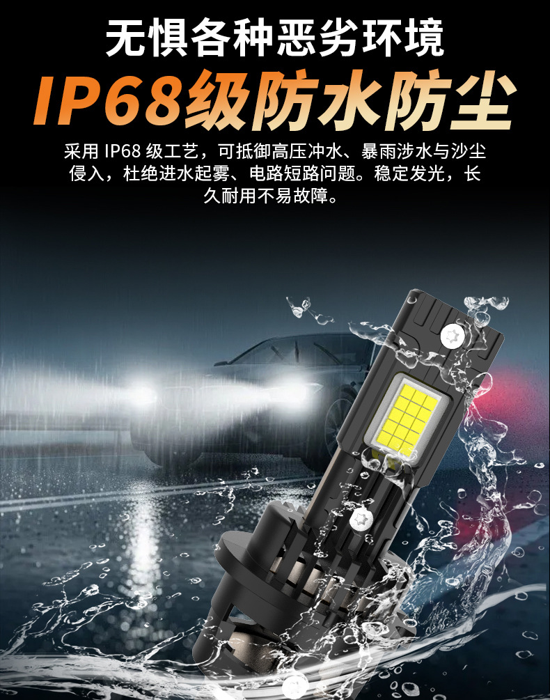 Cross-border exclusive supply of ultra-bright car LED headlights D2S xenon lamp D4S high/low beam 250W focused front light