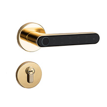 指纹锁现代简约分体办公室木门密码锁涂鸦智能室内卧室房门电子锁