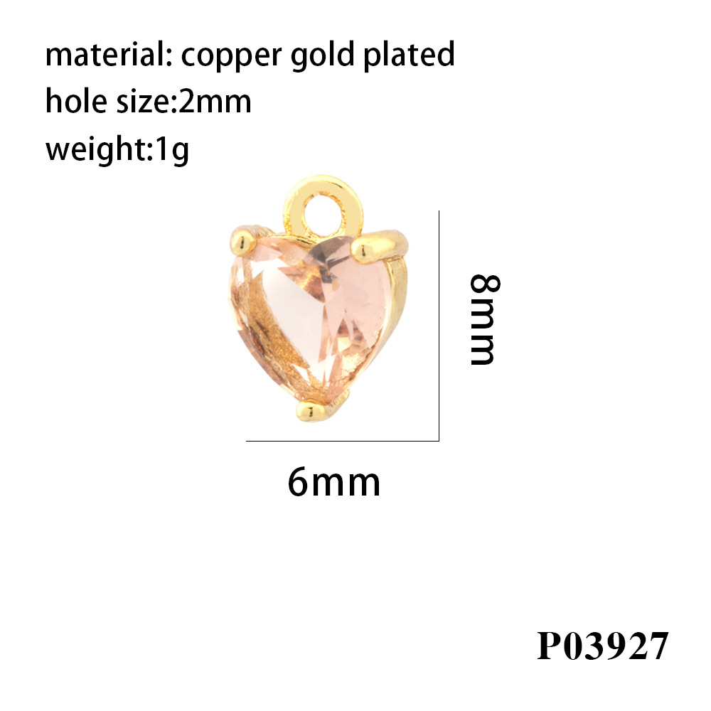 2g Weight Pendant Jewelry Making Type 18K Gold Plated Plating Material DIY Jewelry Accessories Classification 1 Piece Quantity Copper Material Heart Shape Pattern All Seasons Season Simple Style Style 1 Piece Copper 18K Gold Plated Heart Shape Pendant 6