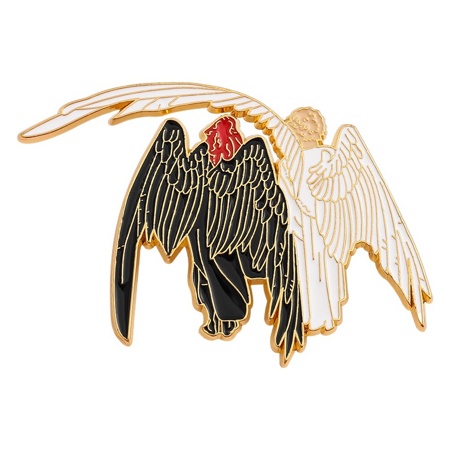 Ángel y el Diablo broche europeo y americano Cine y Televisión buen augurio insignia de metal ángel caído Satán mitología griega Accesorios