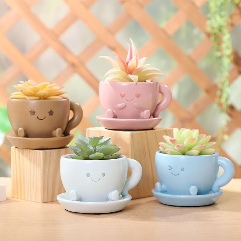 Chậu Cây Resin Chậu cây mọng nước resin sáng tạo, chậu mini trang trí ban công, bàn làm việc và tiểu cảnh (RG-198)
