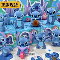 Аутентичная слепая коробка Stitch Disney Monster Cute Series Flocking Stitch Muscle Battle Steel Figure Ornament