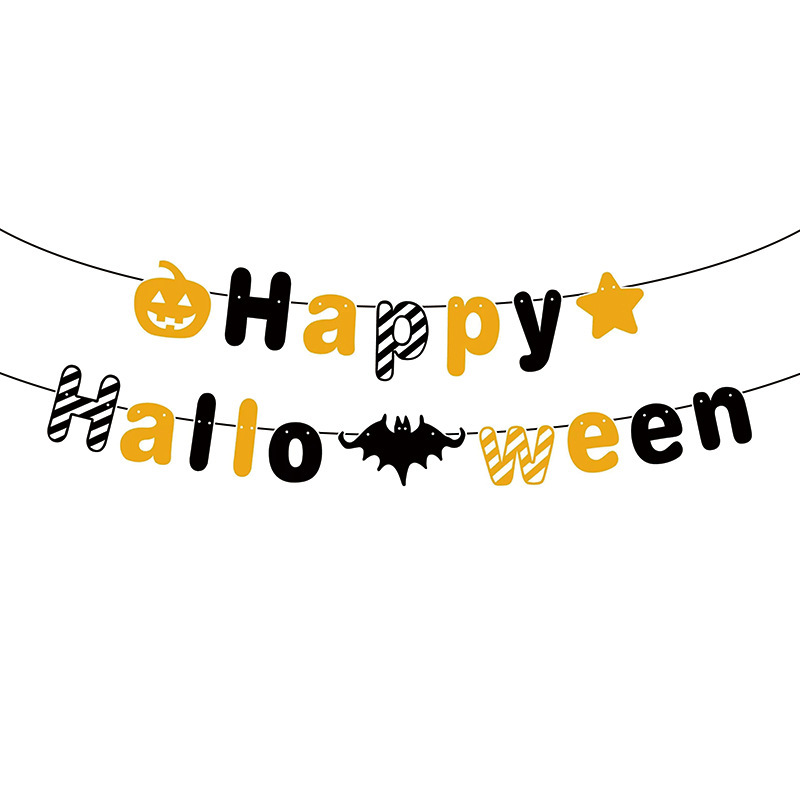 新しいハロウィンアゲハバナーペンダント雰囲気装飾小道具ハロウィン装飾カボチャラテアートバナー|undefined