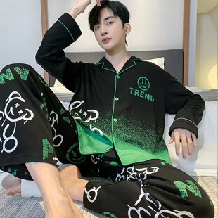 Autumn cotton pijama, demi-season long-sleeve, Collection Year 2024, for teenagers