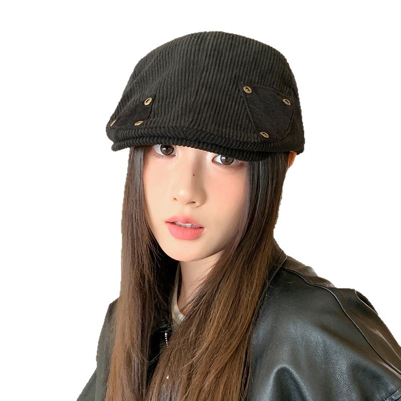 韩版秋冬季帽子女款前进帽时尚百搭报童帽英伦风复古显脸小贝雷帽|undefined