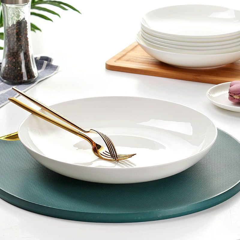 Jingdezhen pure white bone china plate hotel Western plate deep plate plate plate cooking plate dumpling household dish Jingdezhen pure white bone china plate hotel Western plate deep plate plate plate cooking plate dumpling household dish