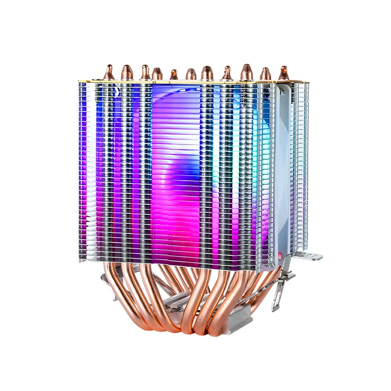 Двойная башня 6 медная трубка радиатор 1700CPU кулер для ПК 775 с вентилятором, 4pin термоконтроль бесшумный 115X воздушное охлаждение