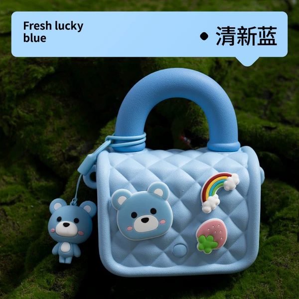 Blue handheld shoulder bag