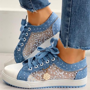 2024 New Mesh Student Solid Color Hollow-out Casual Flat Canvas Shoes Trendy All-match Cross-border Foreign Trade plus size Shoes
