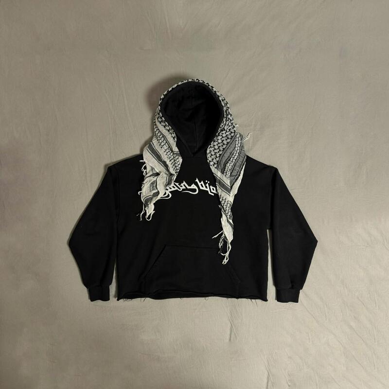 Cross-Border 2025 Autumn and Winter New Japanese and Korean Style Hooded Sweatshirt Headscarf Design Trendy Brand Fashion Street Sweatshirt for Men and Women