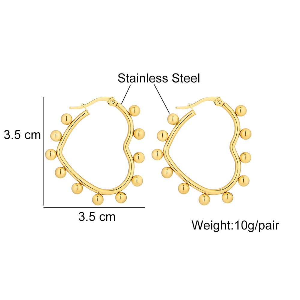 201 Stainless Steel Material 1 Pair INS Style Round Square Plating 201 Stainless Steel 18K Gold Plated Stainless Steel Earrings